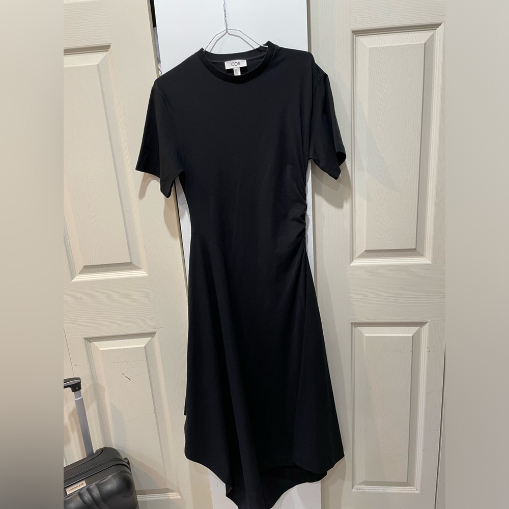 COS asymmetrical maxi dress black size Xs